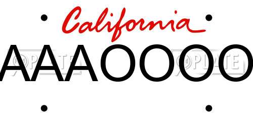 AAAOOOO California License Plate