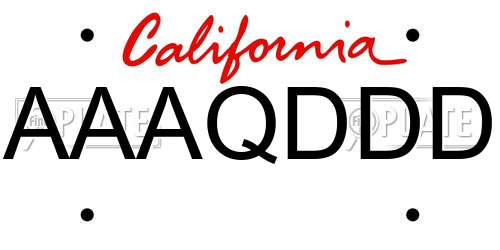 AAAQDDD California License Plate