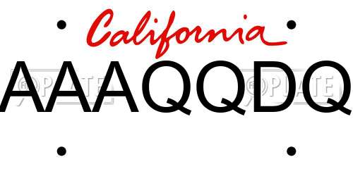 AAAQQDQ California License Plate