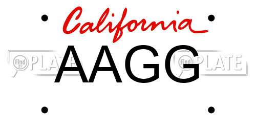 AAGG California License Plate