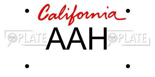 AAH California License Plate