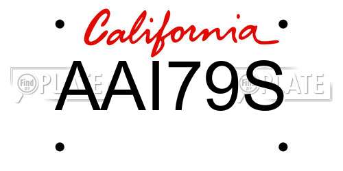 AAI79S California License Plate