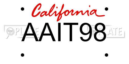 AAIT98 California License Plate