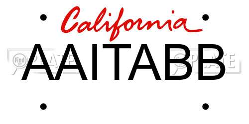 AAITABB California License Plate