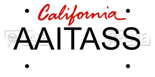 AAITASS California License Plate