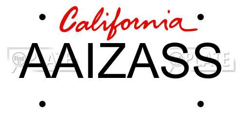 AAIZASS California License Plate