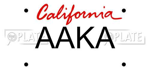 AAKA California License Plate