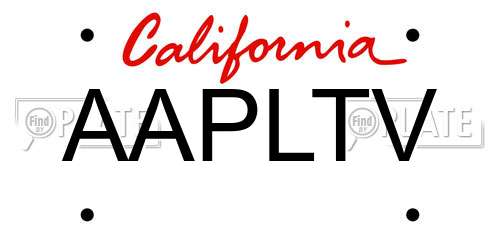 AAPLTV California License Plate