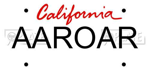 AAROAR California License Plate