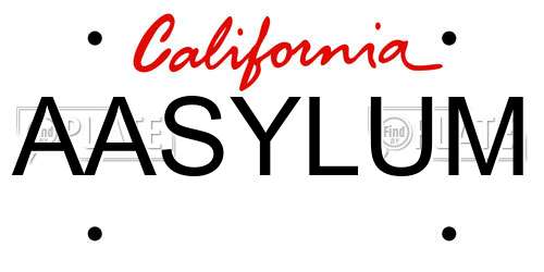 AASYLUM California License Plate