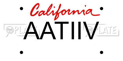 AATIIV California License Plate