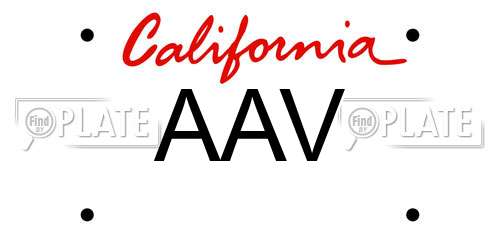 AAV California License Plate