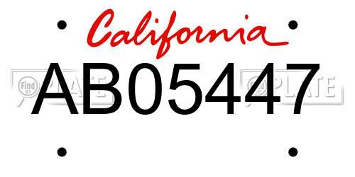 AB05447 California License Plate
