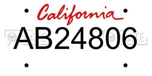 AB24806 California License Plate