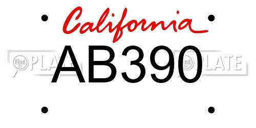 AB390 California License Plate