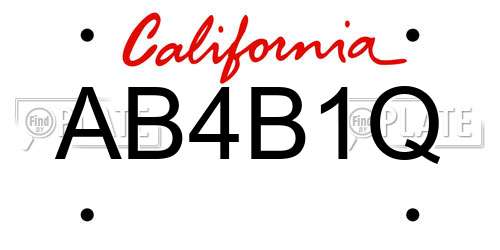 AB4B1Q California License Plate