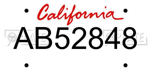 AB52848 California License Plate