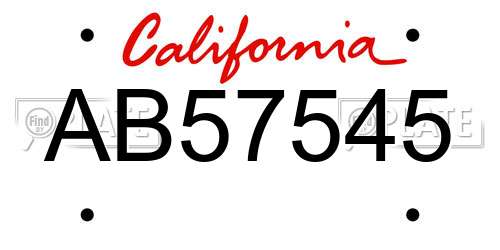 AB57545 California License Plate