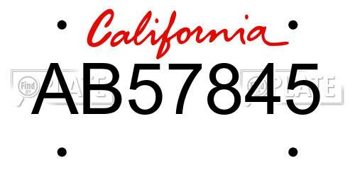 AB57845 California License Plate