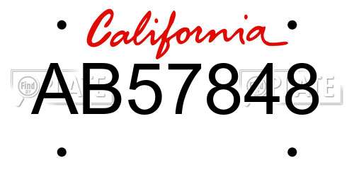 AB57848 California License Plate