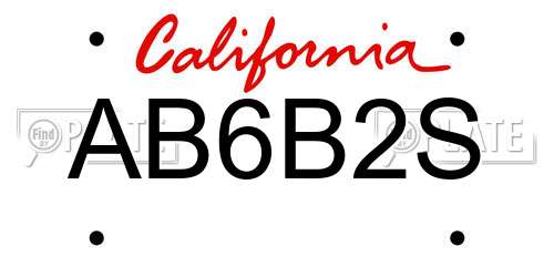 AB6B2S California License Plate