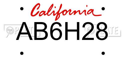 AB6H28 California License Plate