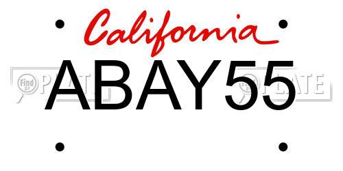 ABAY55 California License Plate