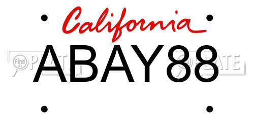 ABAY88 California License Plate