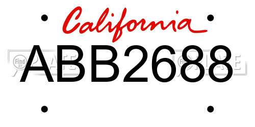 ABB2688 California License Plate