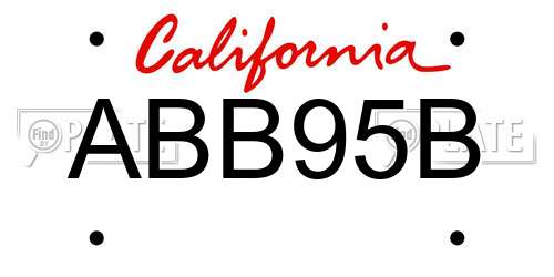 ABB95B California License Plate