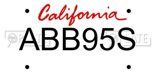 ABB95S California License Plate