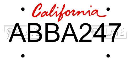 ABBA247 California License Plate