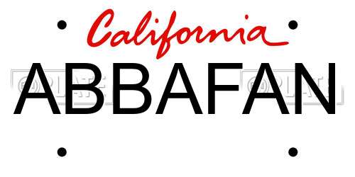 ABBAFAN California License Plate