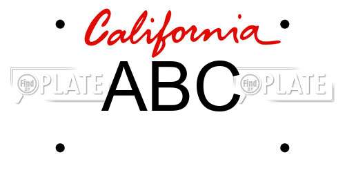 ABC California License Plate