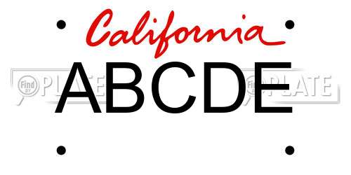 ABCDE California License Plate