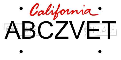 ABCZVET California License Plate