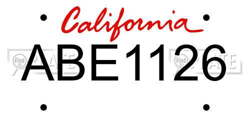 ABE1126 California License Plate