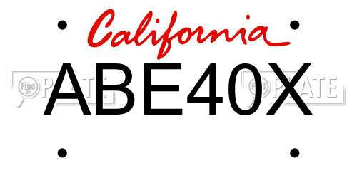 ABE40X California License Plate
