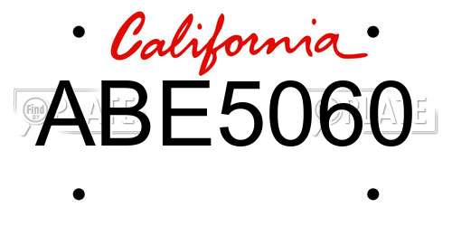 ABE5060 California License Plate