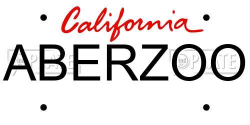 ABERZOO California License Plate