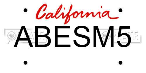 ABESM5 California License Plate