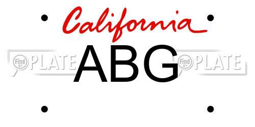 ABG California License Plate