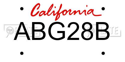 ABG28B California License Plate