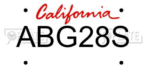 ABG28S California License Plate