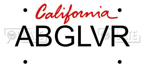 ABGLVR California License Plate