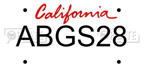ABGS28 California License Plate