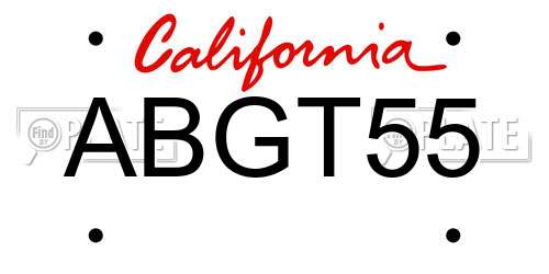 ABGT55 California License Plate