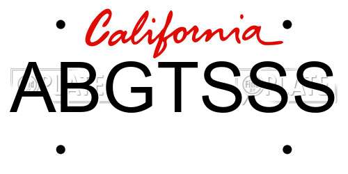 ABGTSSS California License Plate