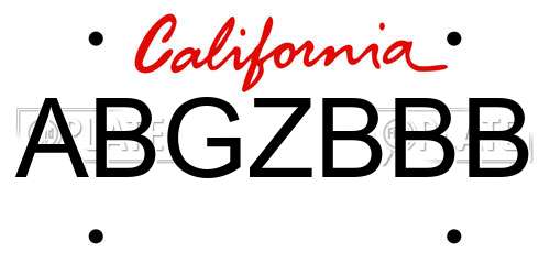 ABGZBBB California License Plate