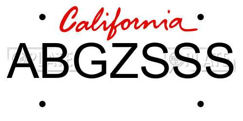 ABGZSSS California License Plate